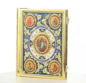 Evanghelie ortodoxă mare aurită cu icoana Învierii și cei 4 evangheliști